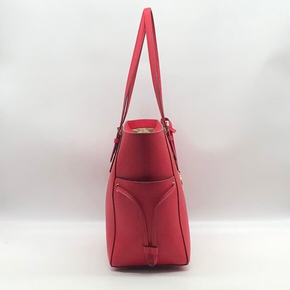 Michael Kors Red Saffiano Leather Large Gilly Tote And Wallet - Picture 4 of 10